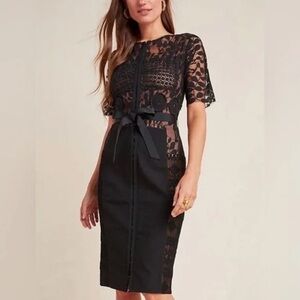 Anthropologie Byron Lars Black Lace Sheath Dress Size 22W